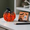 Yousheng Sequined Pumpkin Centerpiece Halloween Pumpkin Decoration Glittery Pumpkin with Bow Ornament for Fall Thanksgiving Home Tabletop Decor