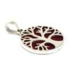 Tree of Life Silver Pendant 22mm Coral Effect