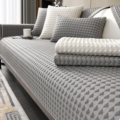 1PC Summer Ice Silk Sofa Cover Non-slip Solid Color Sofa Mat Living Room Universal Corner Couch Slipcover Armrest Backrest Towel