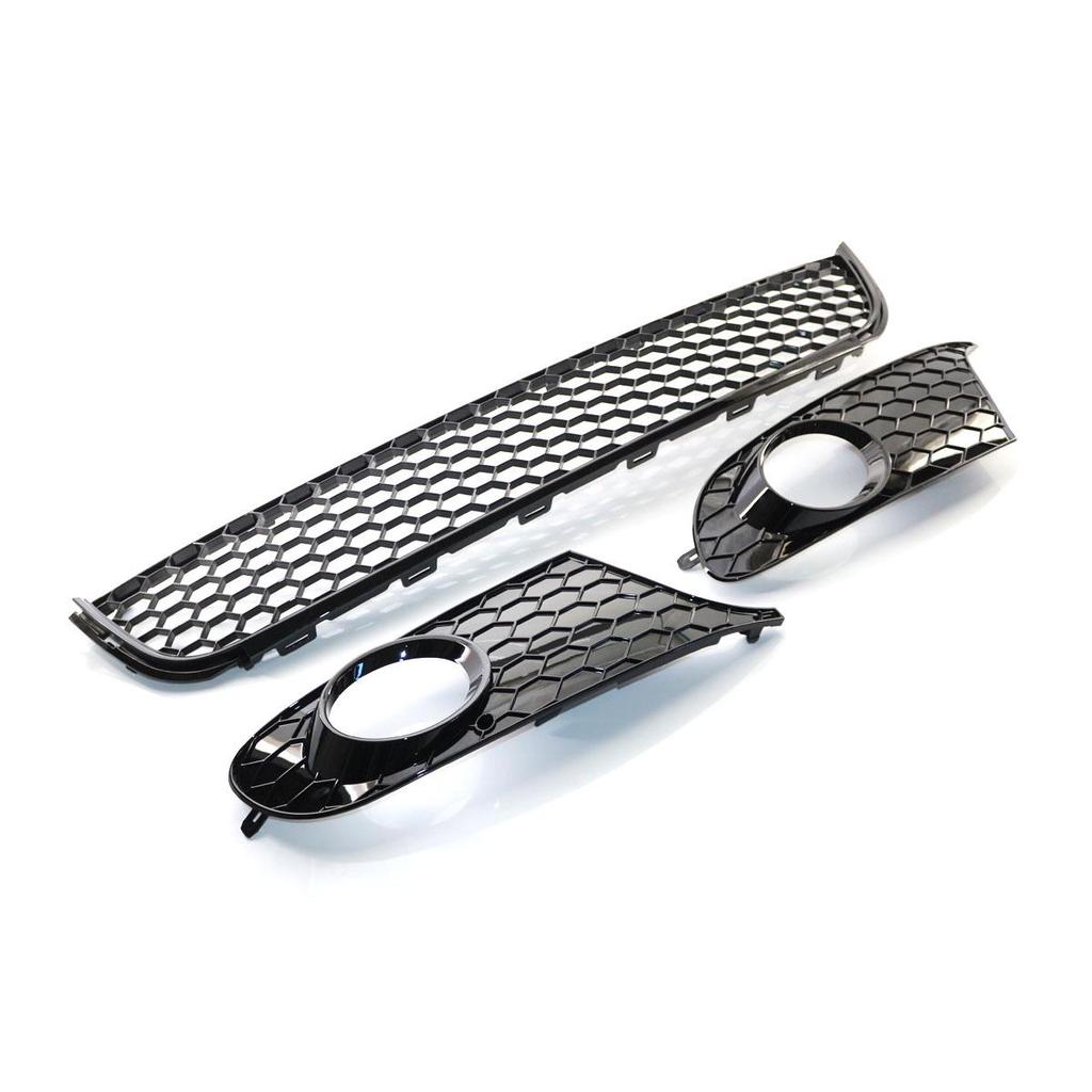 Volkswagen Golf 6 MK6 Wabenmuster Frontstoßstangen-Grill & Nebelscheinwerfer-Rahmen