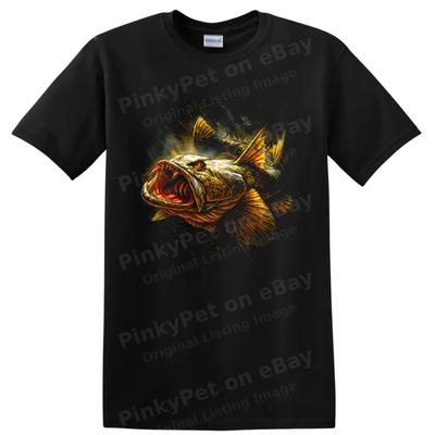 Fish Graphic T Shirt Cool Art Fishing Lover Tee Unique Design Fishing Gift