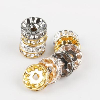 50 pezzi di accessori con diamanti per placcatura, perline sciolte in rame e cristallo per la creazione di gioielli, orecchini, collane, braccialetti fai da te