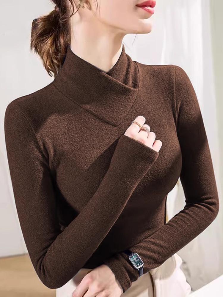 Schickes Anti-Aging Ripp-Samt Langarm Rollkragentop für Damen - Neues Herbst/Winter-Design.