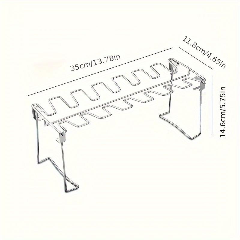 A Foldable Stainless Steel Chicken Leg Rack, Suitable for Vertical Smokers, Ovens, and Kitchen Additions, Perfect for Picnics, Camping, Barbecues