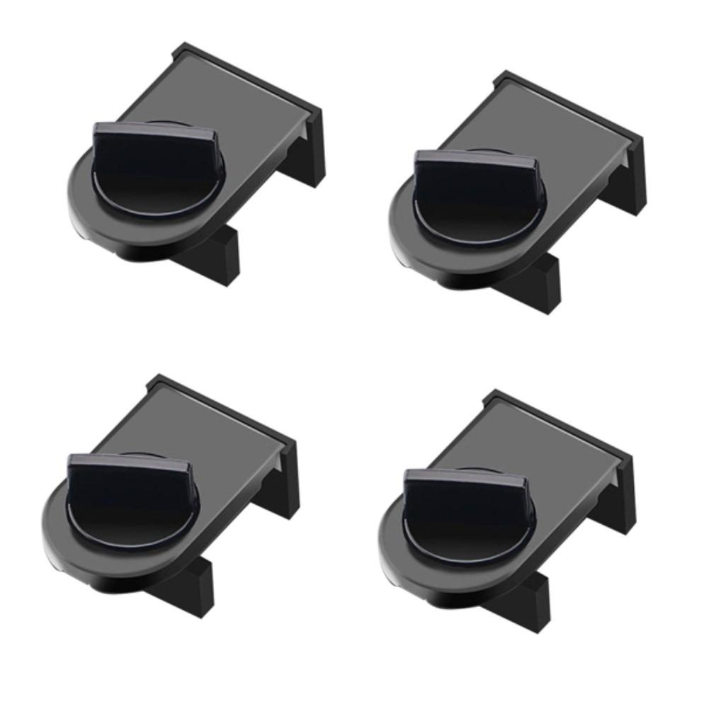 4 Pack Adjustable Sliding Window Lock No Drill Installation Child Pet Safety Stopper Fits 1-28mm Rails Home Security Device