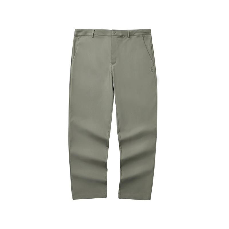 Skechers Comfortable Solid Color Mid-Rise Straight Leg Casual Pants Men bottoms Rock-Green L324M029-01DR M