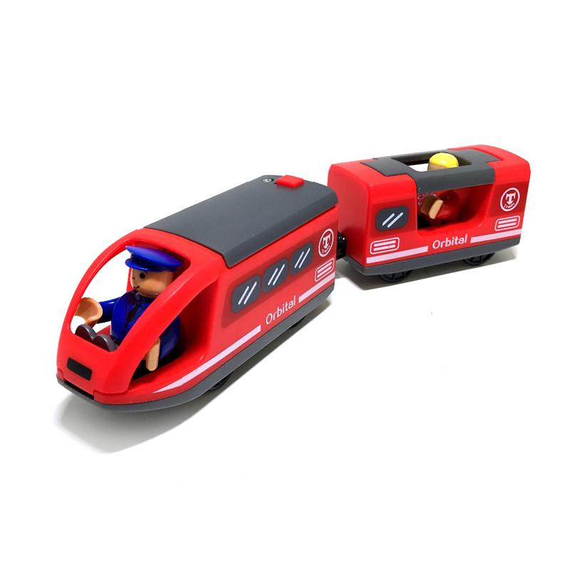 Battery Operated Locomotive Electric Train Set Diecast Magnetic Locomotive Slot Toy Fit For Wooden Rail Track Toys Kids Gift W02