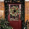 Red Green Christmas Wreath for Holiday Home Decoration For Front Door and Party Use Made from Plastic Material