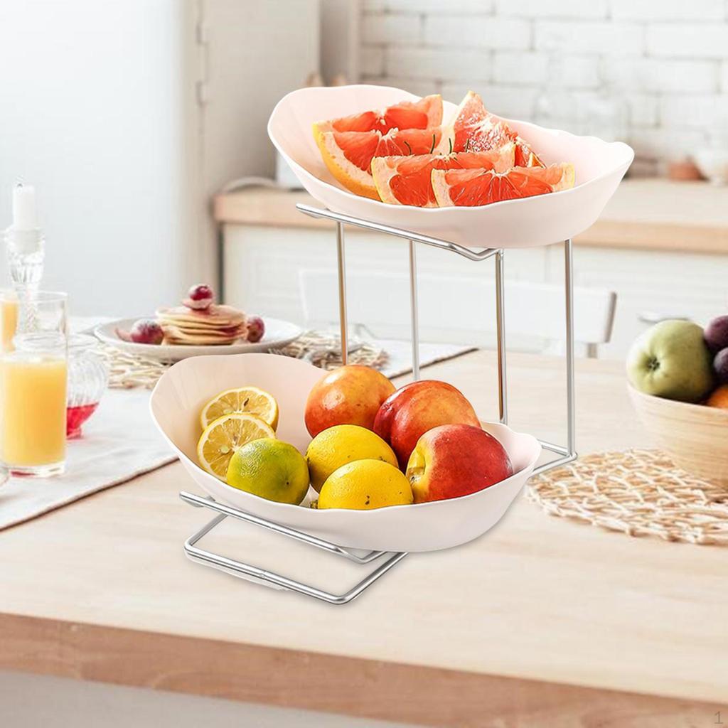 Countertop Serving Bowl with Metal Rack for Fruits, Snacks, And Party Treats