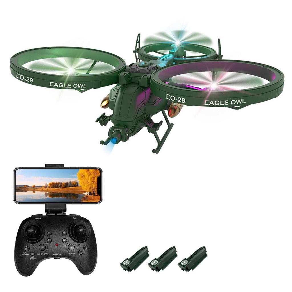 Drone telecomandato con telecamera 480P 2.4GHz Drone telecomandato Decollo con un clic