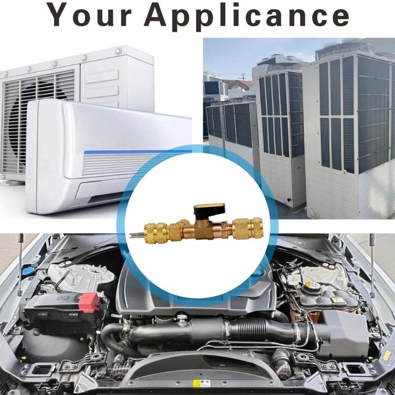 Strumento Rimozione e Installazione Adattatore Strumento di Rimozione Adattatore Condizionatore d'Aria con Doppia Dimensione Porta 1/4 5/16 per R22 R134A R410 R32