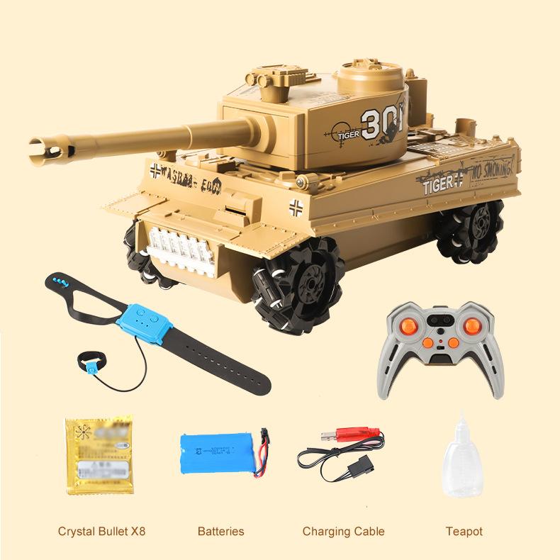 11-Pass Dual Remote Control Light And Music Spray With Usb Water Bomb Remote Control Tank, Children'S Simulation Toy Car