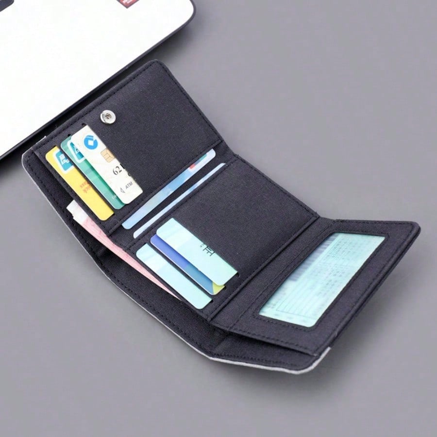 Canvas Wallet Short Men's Wallet Denim Contrast Small Wallet