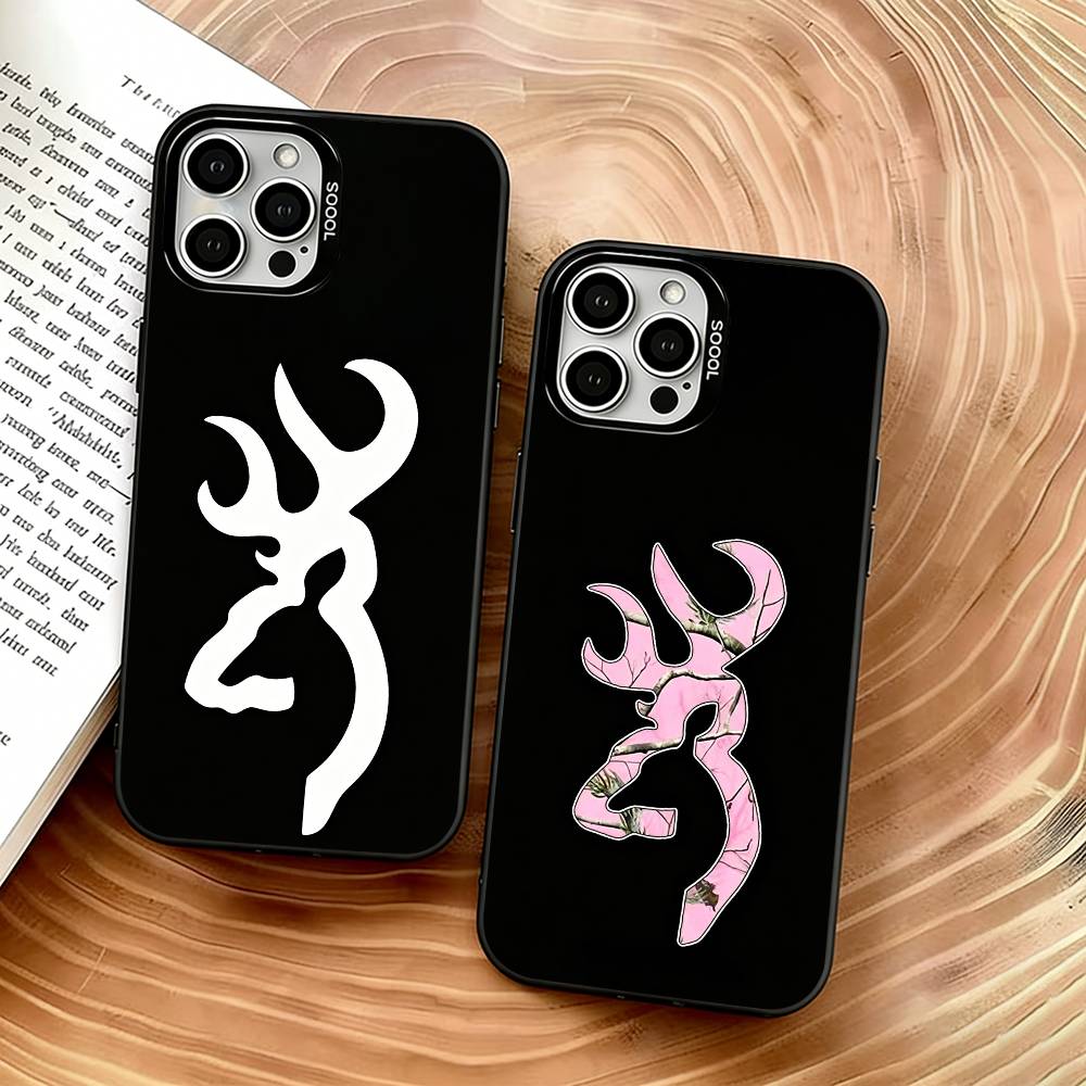 Deer Hunting Camo Phone Case For iPhone 17,16,15,14,13,12,11 Plus,Pro Max,XS,Colorful Silver Black Cover