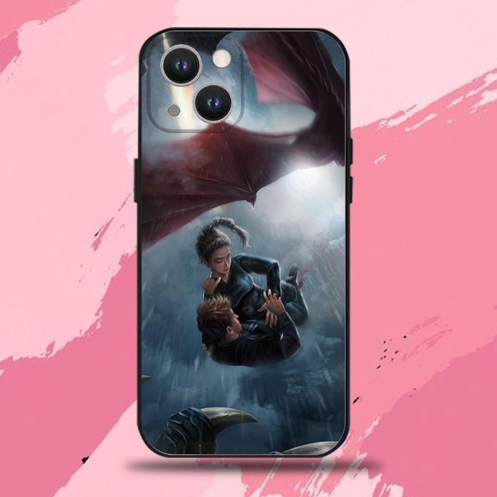 

F-Fourth W-Wing Dragon Phone Case For iPhone 16,15,14,13,12,11 Plus,Pro Max,XS,X,XR,SE,Mini,8,7,Soft Silicone Black Cover iPhone15promax