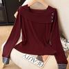 Women's Korean Style Slimming Thermal Long-Sleeve Casual T-Shirt, 2025 Autumn/Winter Collection