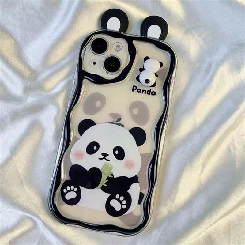 3D kreslený ucho roztomilý panda hračka řetízková pouzdro pro VIVO Y03 Y28S Y39 Y19S Y17S Y22S Y36 Y04 Y21 Y33S Y21S Y15S Y15A V29 V30 Pro kryt