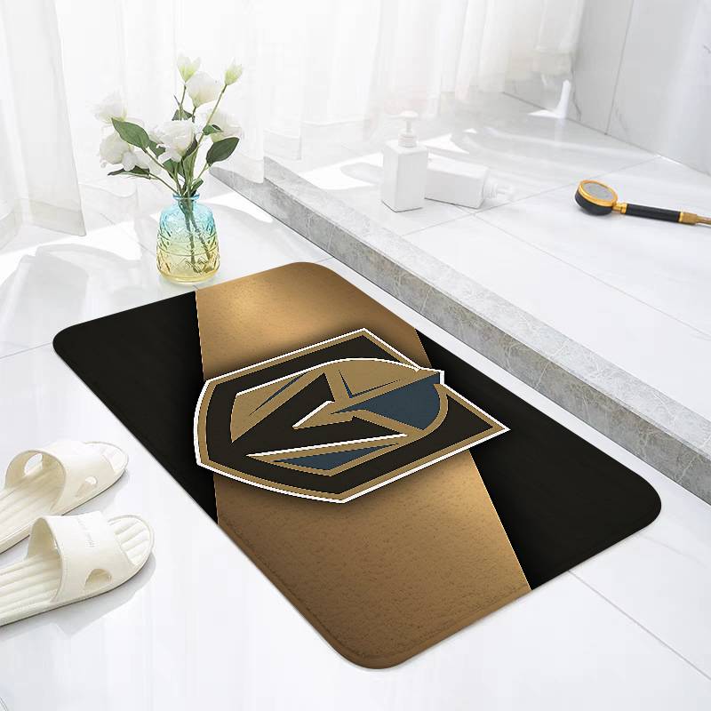 A-Hockey-Vegas-Golden Knights Emblem Floor Mats Living Room Decor Lounge Area Anti-slip Foot Mat Entrance Doormat