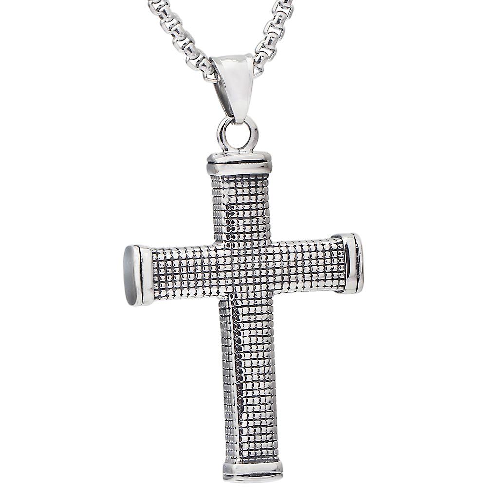 Stainless Steel fashion jewelry Gothic Cross Pendant necklace for Men 60cm