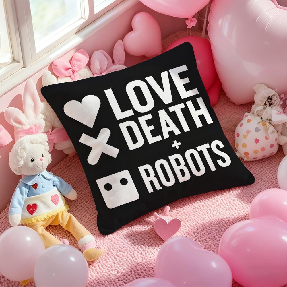 Love Death & Robots Cushion Cover Pattern Printed Pillowcase for Living Room Sofa Cushion Cover & Bedroom Decor