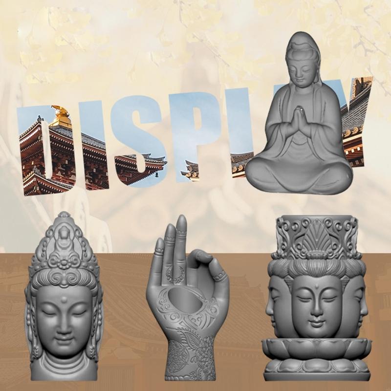 Handmade Candle Making Mold Guanyin Statue Silicone Molds DIY Ornaments Candle Mould Home Decorations Silicone Moulds