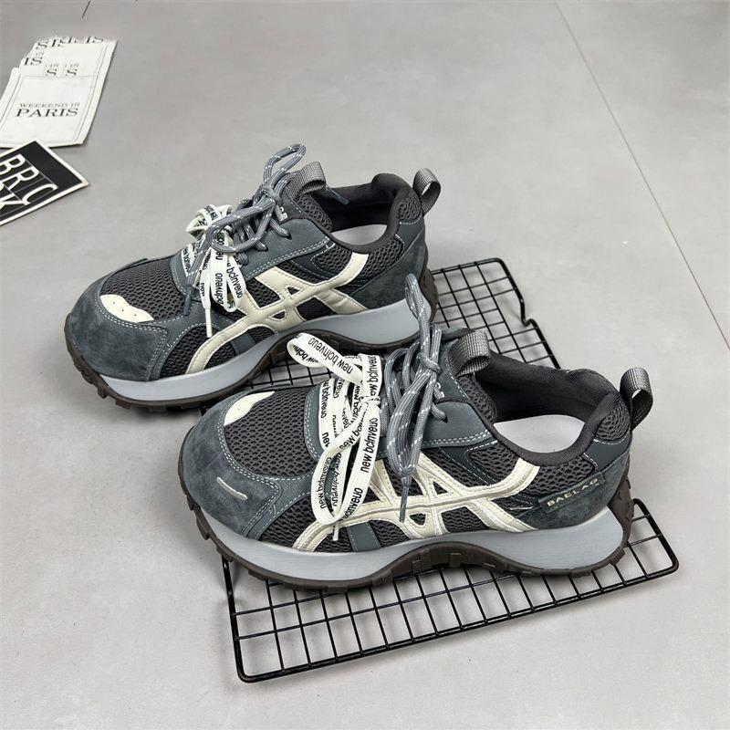 Leather casual women's velvet autumn and winter thick-soled feet small dad shoes small waist running shoes women's shoes