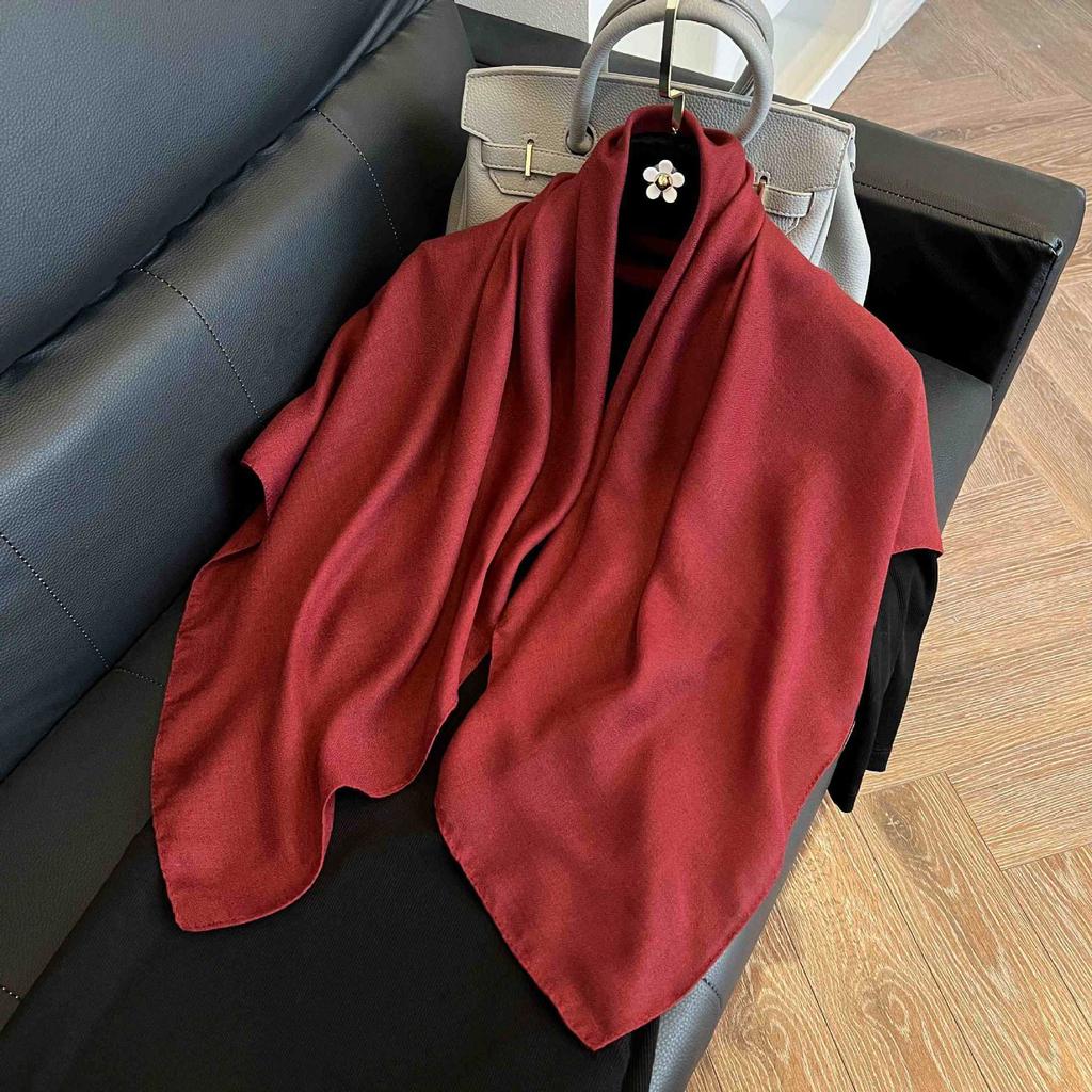 91Cm square scarf silk scarf women's new literary and fashion scarf accessories autumn and winter retro versatile shawl