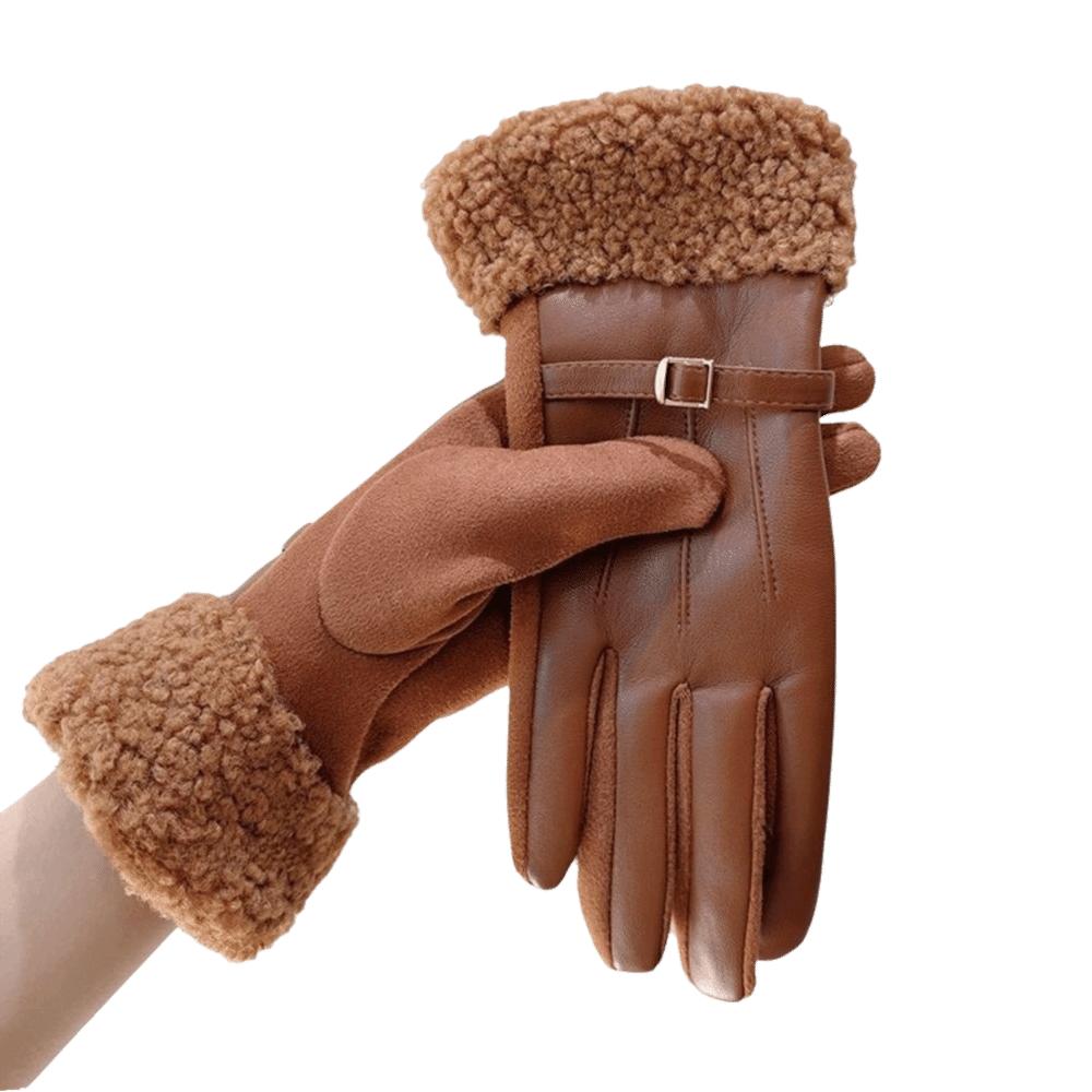 Warm Touch Screen Gloves Thick Thermal Winter Gloves Retro Fleece Lined Gloves  Commuting