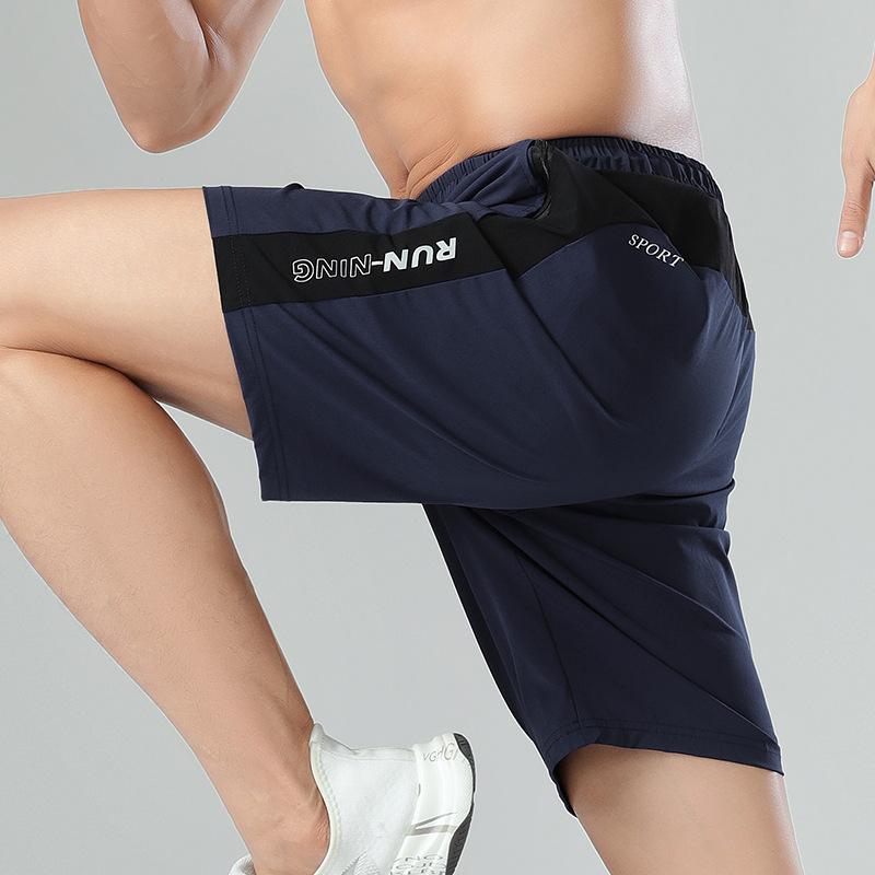 Elastic Waist Shorts Summer Men's Nylon Ice Silk Loose Casual Five-point Men's Shorts Running Fitness Quick-drying Sports Shorts