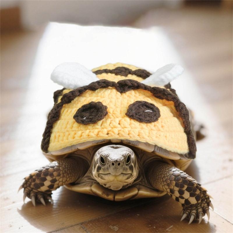 Warm Knitted Turtles Sweater Outfit For Small Reptiles Soft Breathable Party Costume Handmade Apparel for Pet Tortoise