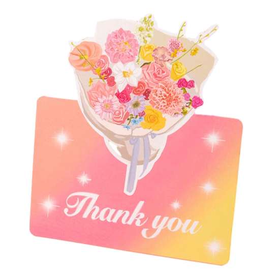 Mothers Day Flower Cards 10Pcs 3D Thank You Card, Floral Bouquet Greeting Best Wishes Note Card Appreciation Gifts for Anniversary, Mother's