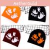 Festive Pattern Ghost Knitted Cap Halloween Fashion Hat Casual Breathable Gift