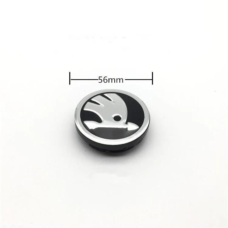 

Car Sticker 2025 Hot 4Pcs 56mm Wheel Center Caps Aluminum Domed Sticker Alloy Badge For Skoda Rapid Octavia A5 RS Kodiaq Fabia A