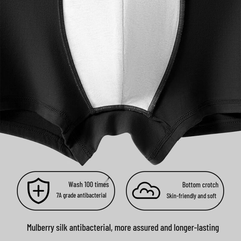 Mao Ren Men's 95% Cotton Antibacterial Boxer Briefs 4-Pack