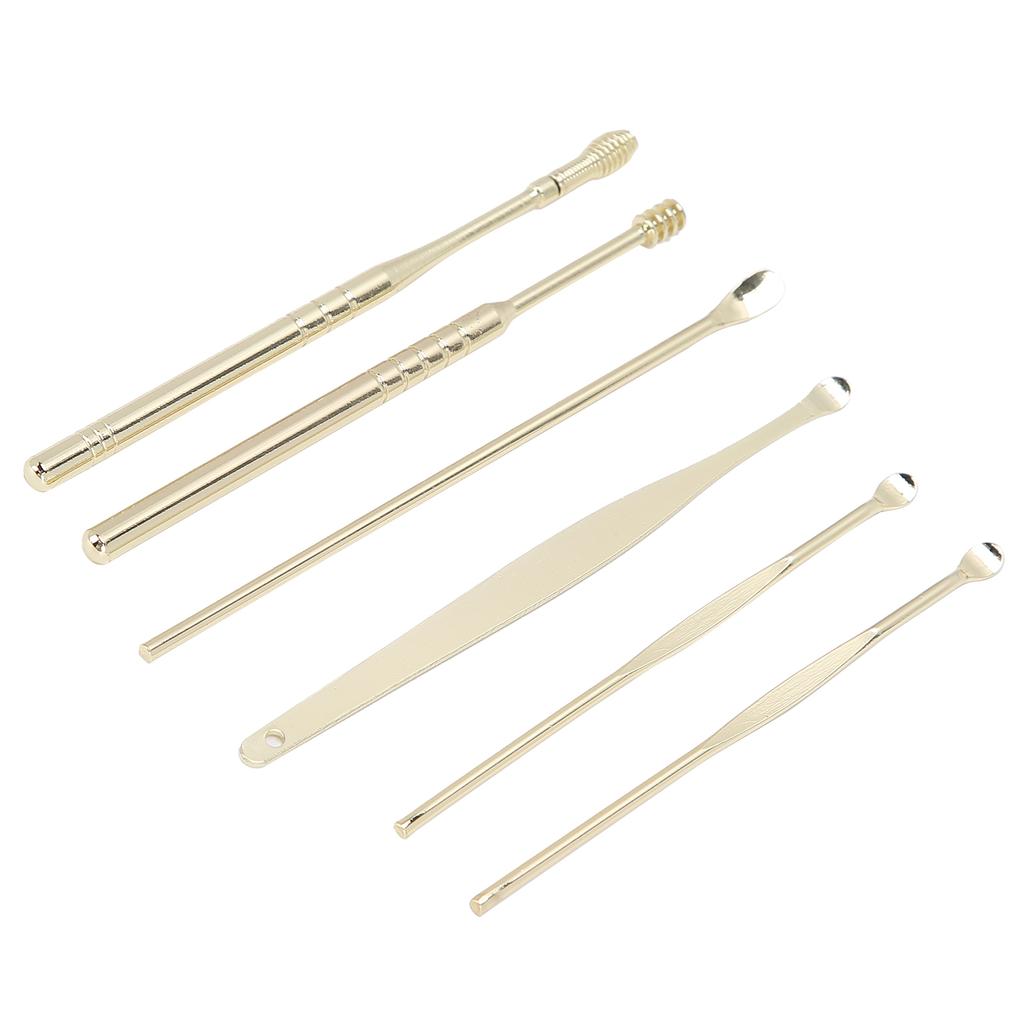 Portable Earwax Removal Cleaner Set U Shape Ear Spoon Spiral Ear Wax Cleaner Tools SetYellow