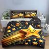 Golden Star Decoration Set Bedding Set with 1 Duvet Cover 2 Pillowcases Single Double King Queen, Gift