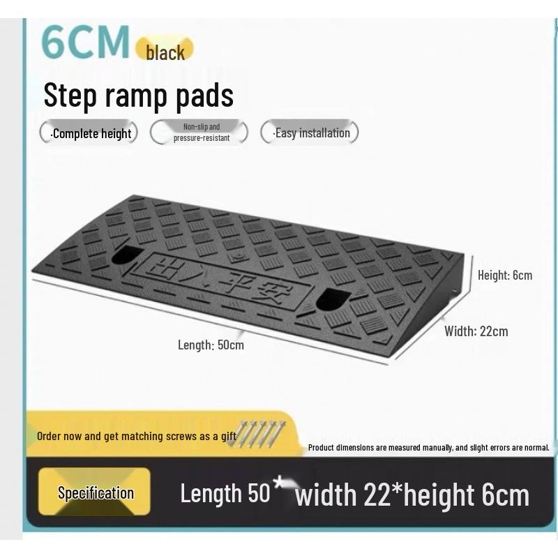 Uphill Step Mat: Plastic Slope Curb Car Sill and Speed Bump