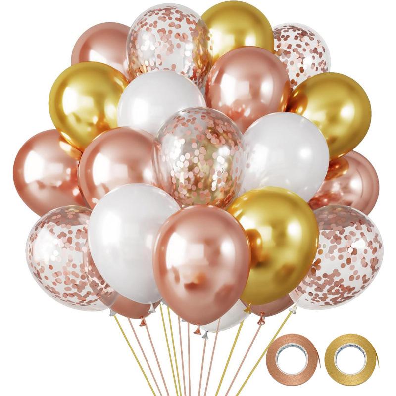 12-Inch Sequin Metallic Latex Balloons, 30pcs - Perfect for Birthday Party Decorations