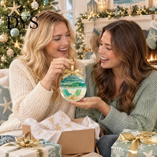 Festive Garden Hanging Ornaments True Friends Acrylic Ornament, Friendship Theme Decoration for Christmas Decorative Holiday Tree Pendants Home Party,