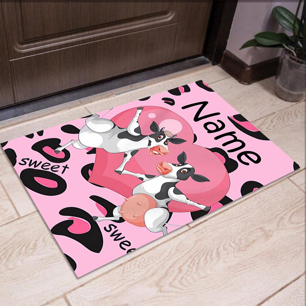 Tappeto Personalizzato con Stampa Mucca, Tappeto per Sedia da Ufficio Soggiorno Camera da Letto Cucina Decorazioni Regali.