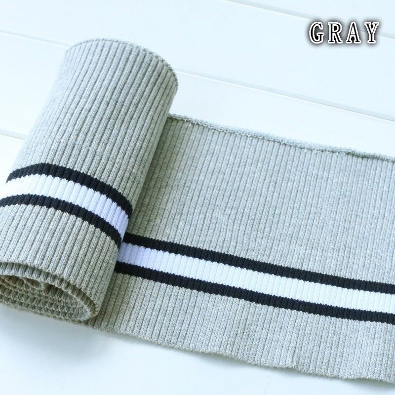 80x15cm Cotton Webbing Elastic Knitted Striped Neckline Cuff Hem Fabric Sewing Supplies Elastic Cotton Spandex Stretch Knit New