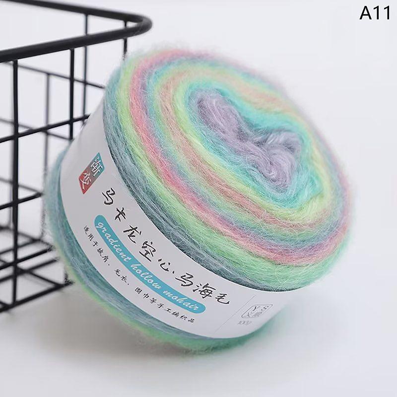 

Градиентная разноцветная мохеровая разноцветная радужная пряжа 165 метров, ручная работа, мягкая пряжа для вязания крючком свитера, куртки