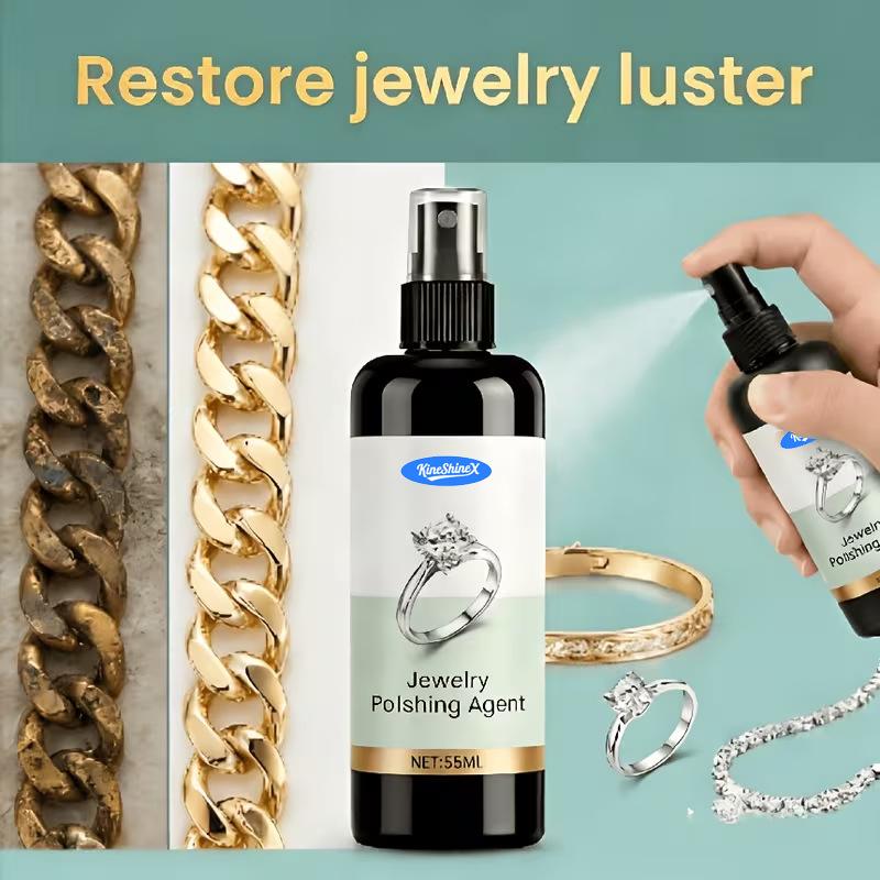 Jewelry Polishing Agent Spray, Tarnish Remover Spray for Gold Silver Bracelet Ring Necklace, Restores Shine for Metal Jewellery
