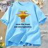Save The Trees Eat Microplastics Funny Meme T Shirt Unisex Unisex Weirdcore Joke T-shirt Summer O Neck Short Sleeve Graphic T Shirts