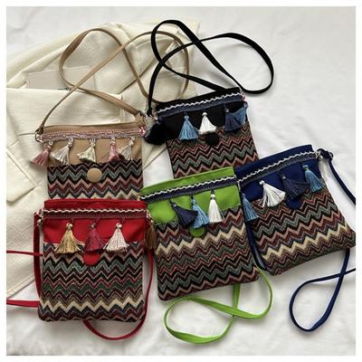 Bolsa de Ombro Único Feminina Estilo Étnico Bolsa Transversal Feminina da Moda