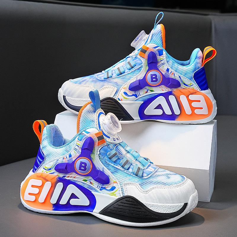 Unisex Kids' Basketball Shoes: Four Seasons, Breathable Mesh & Leather, Sound-Enhancing Friction, Velvet-Cushioned Comfort