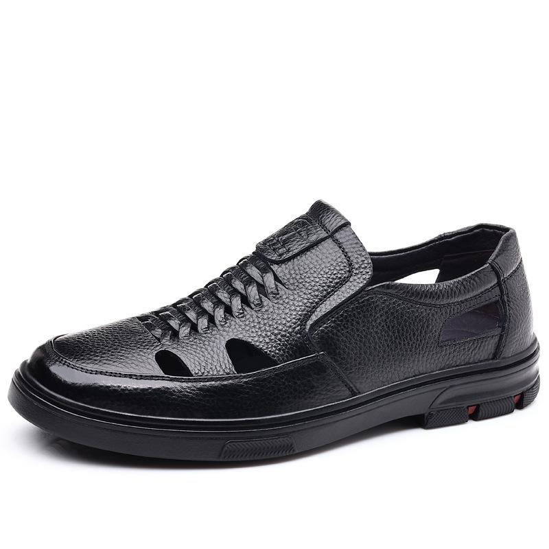 Dad shoes sandals men's work casual shoes summer dad soft sole one pedal sandals driving breathable beanie shoes