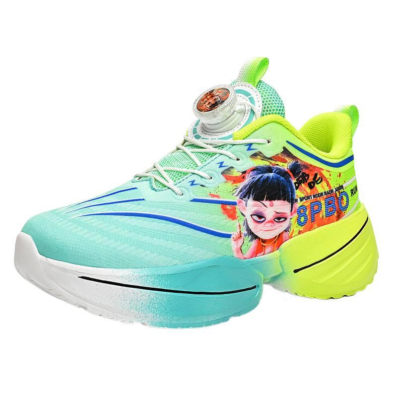 Nezha Classmate Mesh Breathable Rotating Buckle Children's Sports Shoes Youth Running Shoes Spring and Summer Basketball Shoes