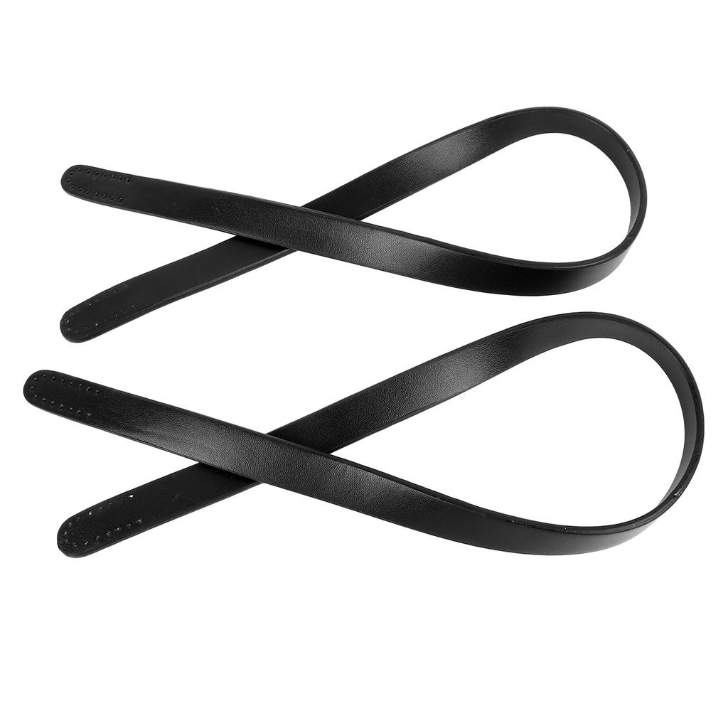 2 st Läderhandtag för Väska 25,6 tum Långa 0,7 tum Breda Syntetiskt Läder Enfärgad Handväskrem för Reparation Ersättning Svart
