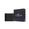 Coach Billfold Wallet 10 Brand Embossed Print Coated Canvas Wallet Small Men Wallets Black CY394-QBMI5
